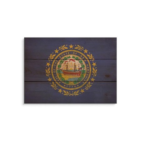 WILE E. WOOD 15 x 11 in. New Hampshire State Flag Wood Art FLNH-1511